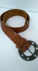 ACCURATE 5113 Womens Belt Leather Brown Adjustable Embellished Buckle 39"/2"w